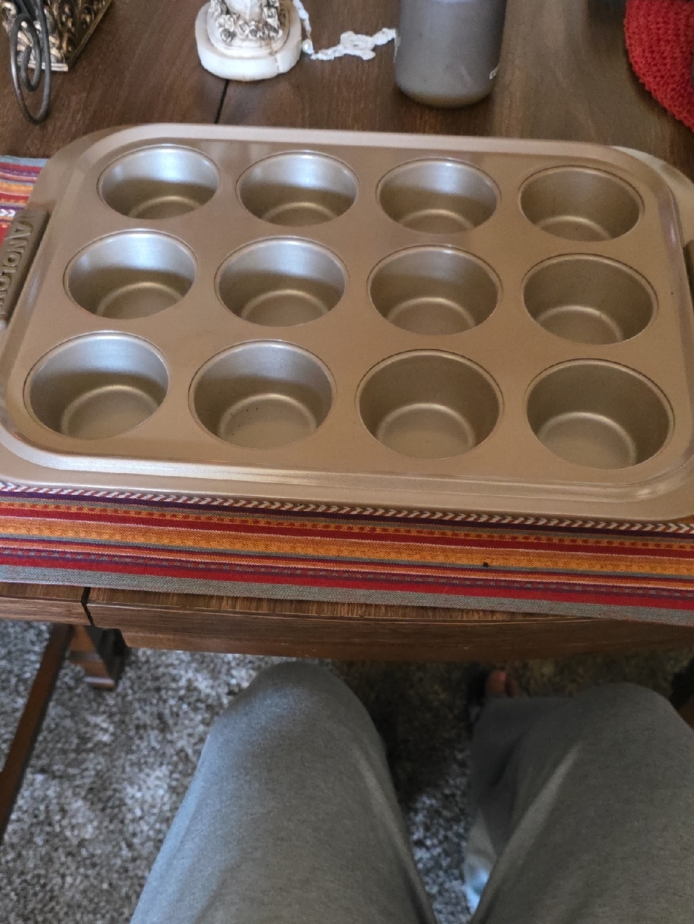 Gold Nonstick 12-Cup Muffin Pan - Home Kitchen